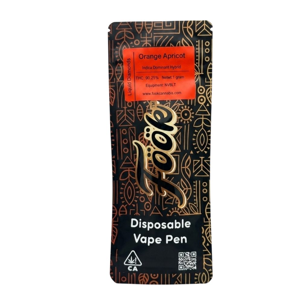 Fook | Cannabis Oil | 1G Disposable Vape Pen | Orange Apricot (Indica Dominant Hybrid)